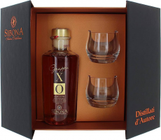 Grappe Grappa Riserva XO Sibona con 2 bicchieri cl.0.50, vendita online