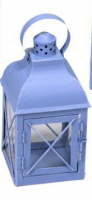 Lanterne Lanterna Quadrata in metallo Azzurra piccola, vendita online